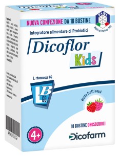DICOFLOR KIDS 18 BUSTINE OROSOLUBILI GUSTO FRUTTI ROSSI