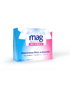 Mag Ricarica con Magnesio Pidolato, Magnesio Ossido, Vitamina B6 contro Stanchezza Mentale e Fisica, 24 bst