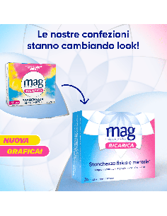 Mag Ricarica con Magnesio Pidolato, Magnesio Ossido, Vitamina B6 contro Stanchezza Mentale e Fisica, 24 bst 2
