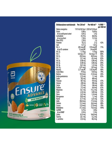 ENSURE ADVANCE BASE VEGETALE 400 G
