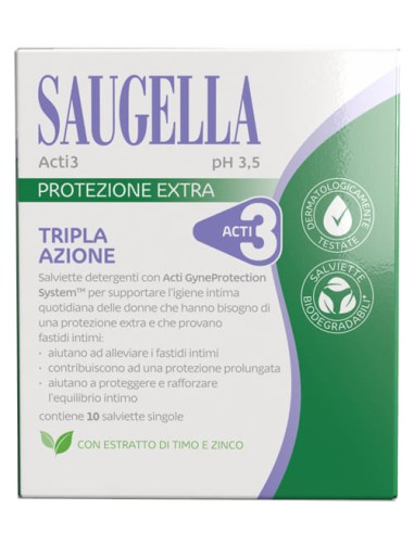 SAUGELLA ACTI3 SALVIETTINE 10 PEZZI