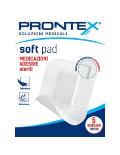 MEDICAZIONE ADESIVA STERILE PRONTEX SOFT PAD 10X8 CM 5 PEZZI