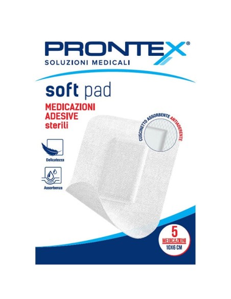 MEDICAZIONE ADESIVA STERILE PRONTEX SOFT PAD 10X6 CM 5 PEZZI