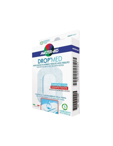 MEDICAZIONE COMPRESSA AUTOADESIVA DERMOATTIVA IPOALLERGENICA AERATA MASTER-AID DROP MED 10X6 5 PEZZI