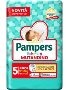 PAMPERS BABY DRY PANNOLINO MUTANDINA JUNIOR SMALL PACK 13 PEZZI