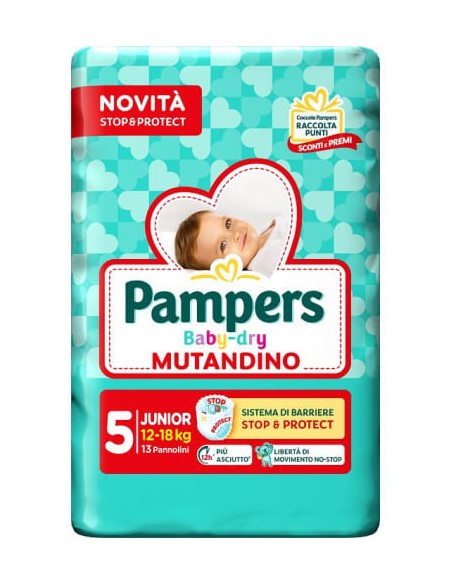 PAMPERS BABY DRY PANNOLINO MUTANDINA JUNIOR SMALL PACK 13 PEZZI
