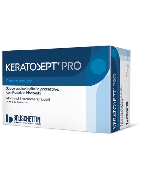 GOCCE OCULARI KERATOSEPT PRO 15 FLACONCINI MONODOSE RICHIUDIBILI DA 0,5 ML