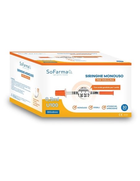 SIRINGA PER INSULINA 0,3 ML 30 PEZZI SOFARMAPIU'