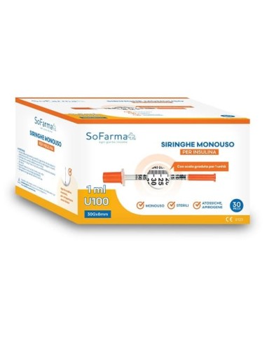 SIRINGA PER INSULINA 1 ML 30 PEZZI SOFARMAPIU'
