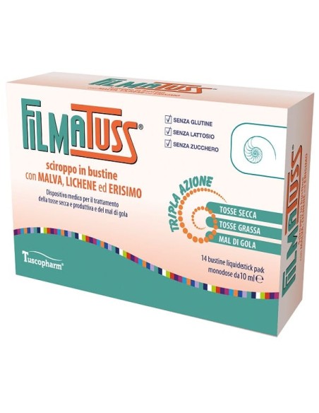 FILMATUSS SCIROPPO 14 BUSTINE LIQUID STICK PACK DA 10 ML