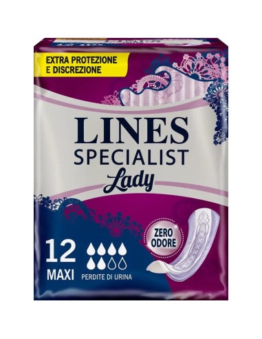 ASSORBENTI PER INCONTINENZA LINES SPECIALIST LADY 12 PEZZI