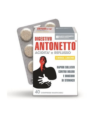 DIGESTIVO ANTONETTO ACIDITA' E REFLUSSO 40 COMPRESSE MASTICABILI