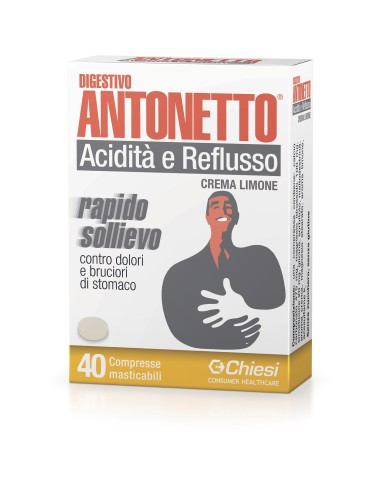 DIGESTIVO ANTONETTO ACIDITA' E REFLUSSO CREMA AL LIMONE 40 COMPRESSE MASTICABILI