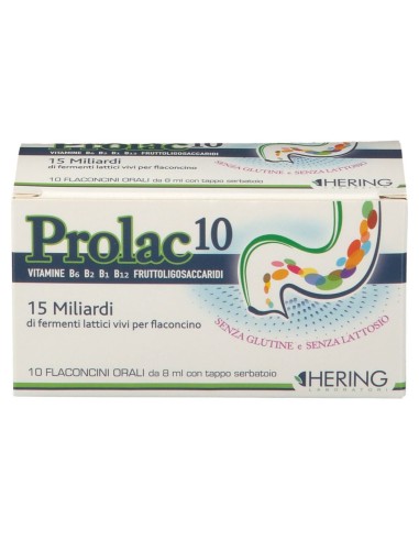 PROLAC10 FERMENTI LATTICI 15 MILIARDI 10 FLACONCINI 8 ML