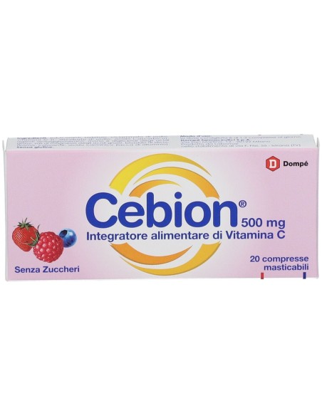 CEBION MASTICABILE SENZA ZUCCHERO VITAMINA C 500 MG 20 COMPRESSE