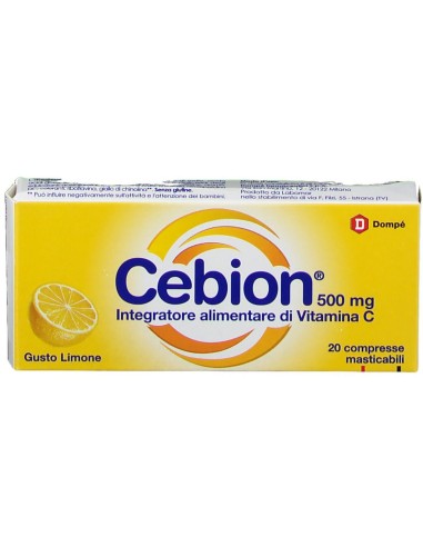 CEBION MASTICABILE LIMONE VITAMINA C 500 MG 20 COMPRESSE
