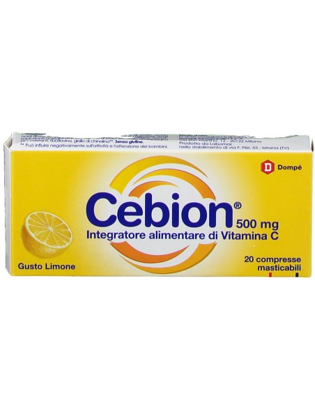 CEBION MASTICABILE LIMONE VITAMINA C 500 MG 20 COMPRESSE