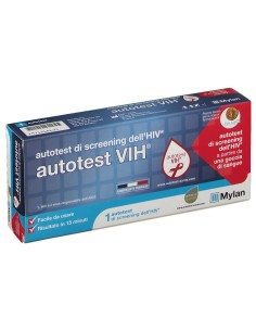 AUTOTEST VIH SCREENING DELL'HIV CONTIENE 1 AUTOTEST + SOLUZIONE + BISTURI + CEROTTO + GARZA + SALVIETTA DISINFETTANTE