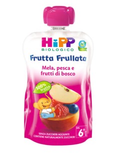 HIPP BIO FRUTTA FRULLATA MELA PESCA FRUTTI DI BOSCO 90 G