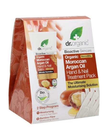 DR ORGANIC ARGAN HAND CREAM PACK CON GUANTO IN BAMBU'