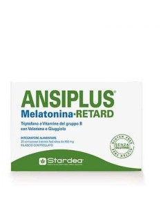 ANSIPLUS RETARD MELATONINA 20 COMPRESSE BISTRATO FAST SLOW 955 MG