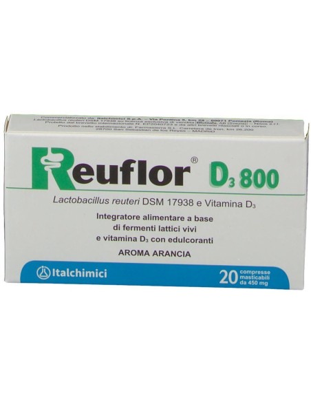 REUFLOR D3 800 20 COMPRESSE MASTICABILI AROMA ARANCIA