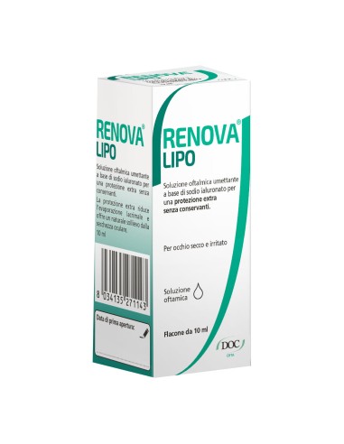 RENOVA COLLIRIO SOSTITUTO LACRIMALE A BASE DI ACIDO IALURONICO 0,4% E LIPIDI FLACONE DA 10 ML SENZA CONSERVANTI