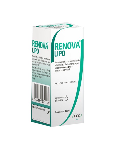 RENOVA COLLIRIO SOSTITUTO LACRIMALE A BASE DI ACIDO IALURONICO 0,4% E LIPIDI FLACONE DA 10 ML SENZA CONSERVANTI