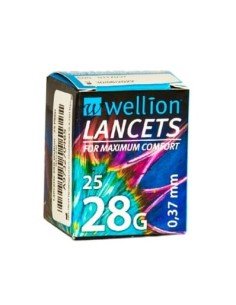 LANCETTE PUNGIDITO WELLION LANCET GAUGE 28 25 PEZZI