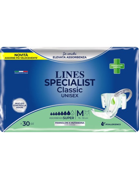 PANNOLONE A MUTANDA LINES SPECIALIST CLASSIC SUPER MM 30 PEZZI