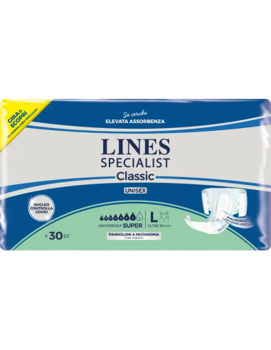 PANNOLONE A MUTANDA LINES SPECIALIST CLASSIC SUPER MG 30 PEZZI