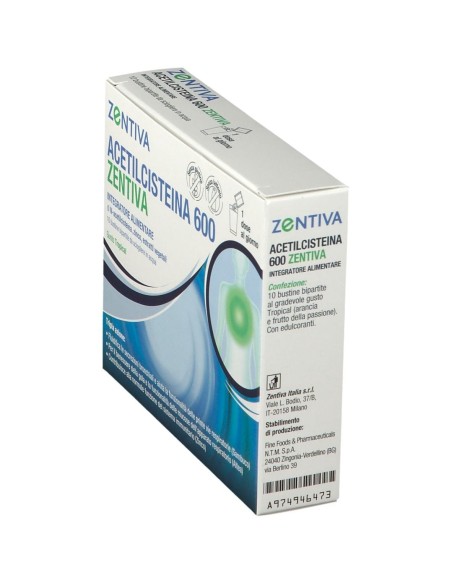 ACETILCISTEINA 600 ZENTIVA 10 BUSTINE BIPARTITE GUSTO TROPICAL