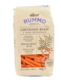 RUMMO PENNETTE RIGATE N 70 LENTICCHIE ROSSE E RISO INTEGRALE 300 G