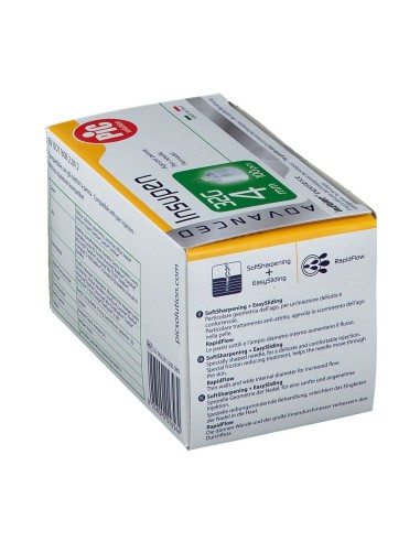 AGO PENNA INSULINA PIC INSUPEN ADVANCED GAUGE 32X4 MM 100 PEZZI