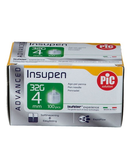 AGO PENNA INSULINA PIC INSUPEN ADVANCED GAUGE 32X4 MM 100 PEZZI