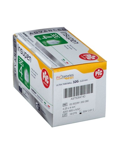 AGO PENNA INSULINA PIC INSUPEN ADVANCED GAUGE 32X4 MM 100 PEZZI
