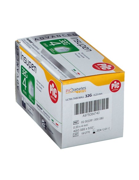 AGO PENNA INSULINA PIC INSUPEN ADVANCED GAUGE 32X4 MM 100 PEZZI