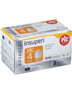 AGO PER PENNA INSULINA PIC INSUPEN ADVANCED GAUGE 33X4 MM 100 PEZZI