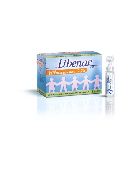 SOLUZIONE SALINA IPERTONICA 3% LIBENAR PER INALAZIONE CON AEROSOL 18 FLACONCINI MONOUSO X 4ML