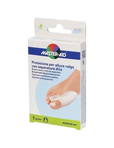 PROTEZIONE MASTER-AID FOOTCARE PER ALLUCE VALGO CON SEPARATORE DITA INTEGRATO 1 PEZZO D9