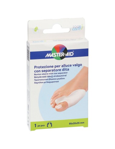 PROTEZIONE MASTER-AID FOOTCARE PER ALLUCE VALGO CON SEPARATORE DITA INTEGRATO 1 PEZZO D9