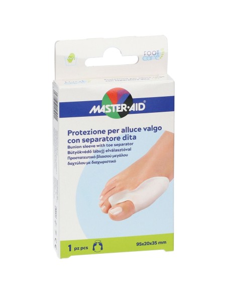 PROTEZIONE MASTER-AID FOOTCARE PER ALLUCE VALGO CON SEPARATORE DITA INTEGRATO 1 PEZZO D9