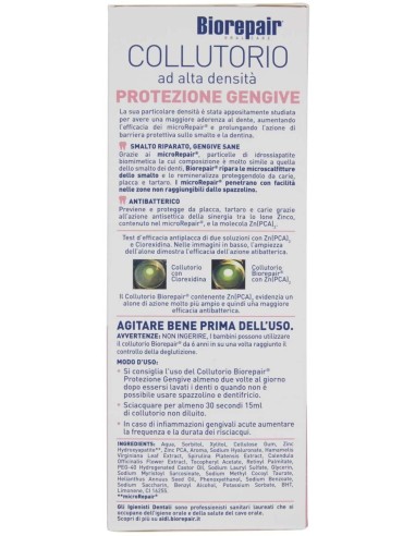 BIOREPAIR ORAL CARE COLLUTORIO ALTA INTENSITA' CON ANTIBATTERICO PROTEZIONE GENGIVE 500 ML
