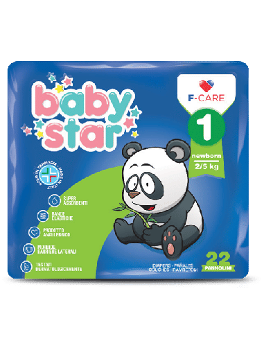 PANNOLINO BABYSTAR 2/5KG T1 22 PEZZI
