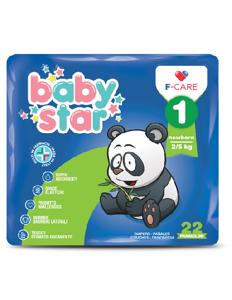 PANNOLINO BABYSTAR 2/5KG T1 22 PEZZI