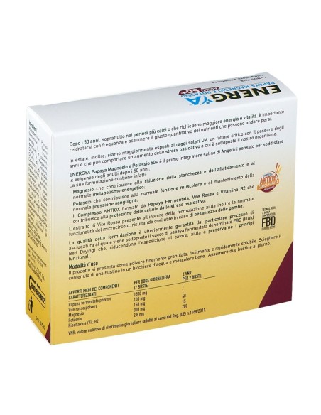 ENERGYA PAPAYA MAGNESIO POTASSIO 50+ 14 BUSTINE