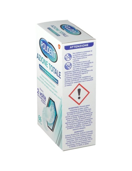 POLIDENT AZIONE TOTALE 66 COMPRESSE PULITORE PER PROTESI QUOTIDIANO