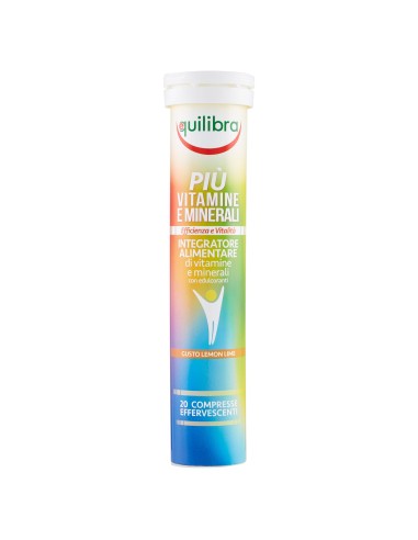 PIU' VITAMINE E MINERALI GUSTO LEMON LIME 20 COMPRESSE EFFERFESCENTI