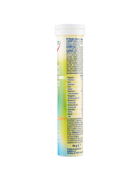 PIU' VITAMINE E MINERALI GUSTO LEMON LIME 20 COMPRESSE EFFERFESCENTI