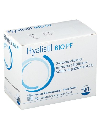 HYALISTIL BIO PF SOLUZIONE OFTALMICA PHOSPHATE FREE MONODOSE A BASE DI ACIDO IALURONICO 0,2% 30 FLACONCINI 0,25 ML